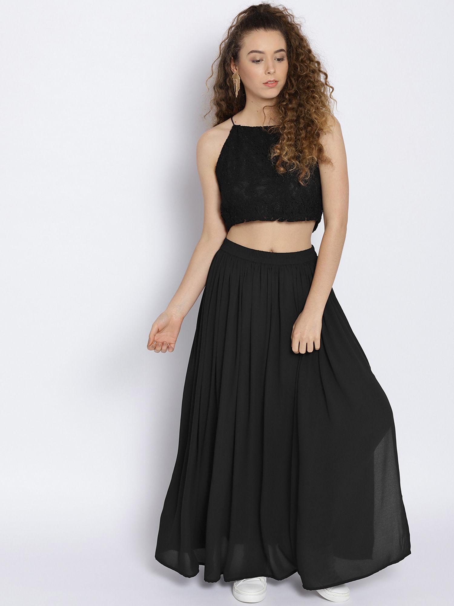 black solid skirt (set of 2)