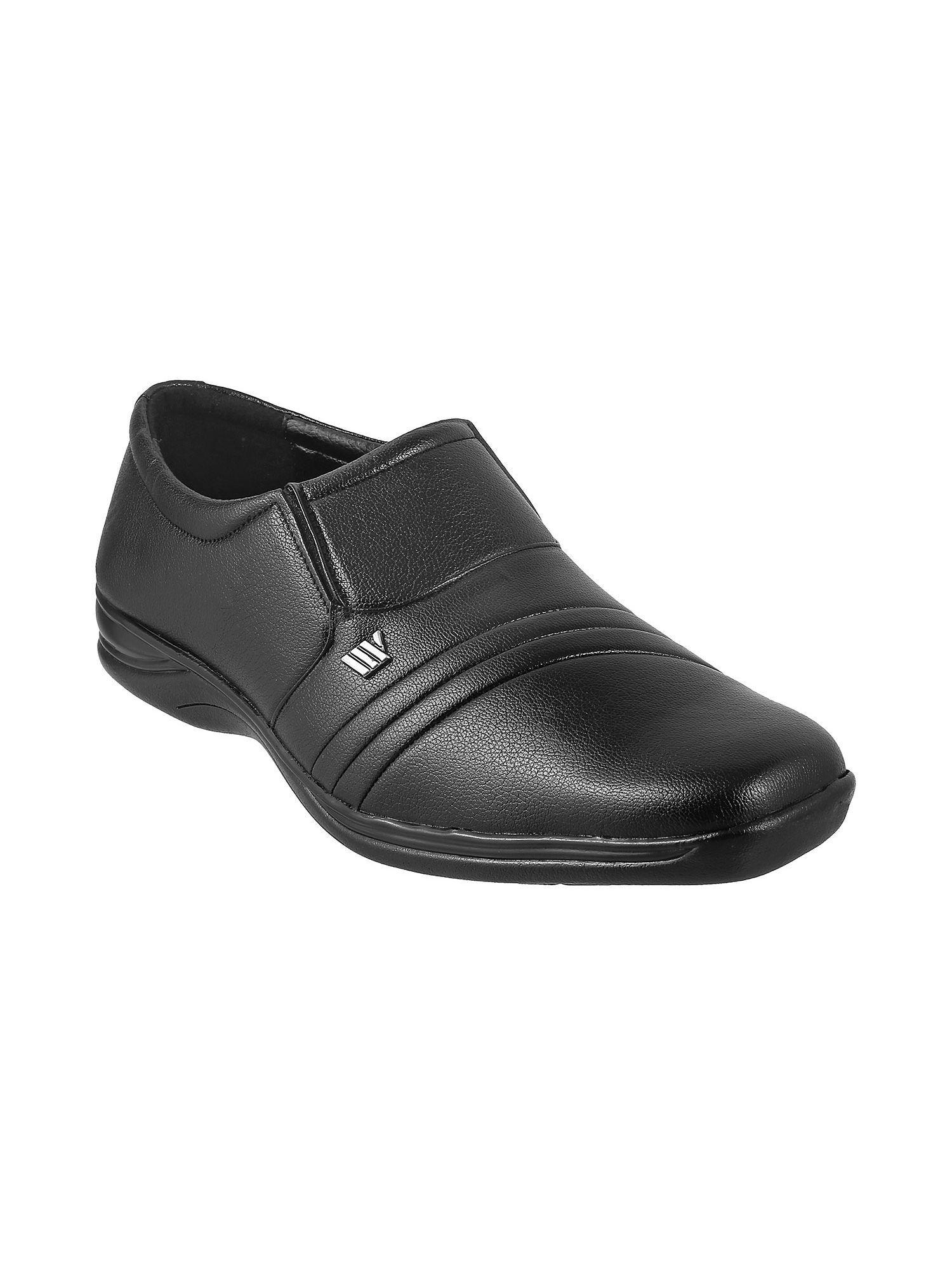 black solid slip ons