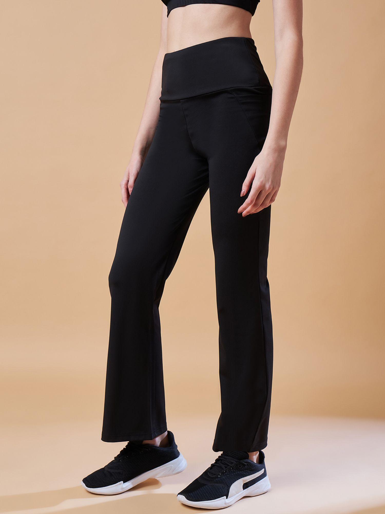 black solid track pant