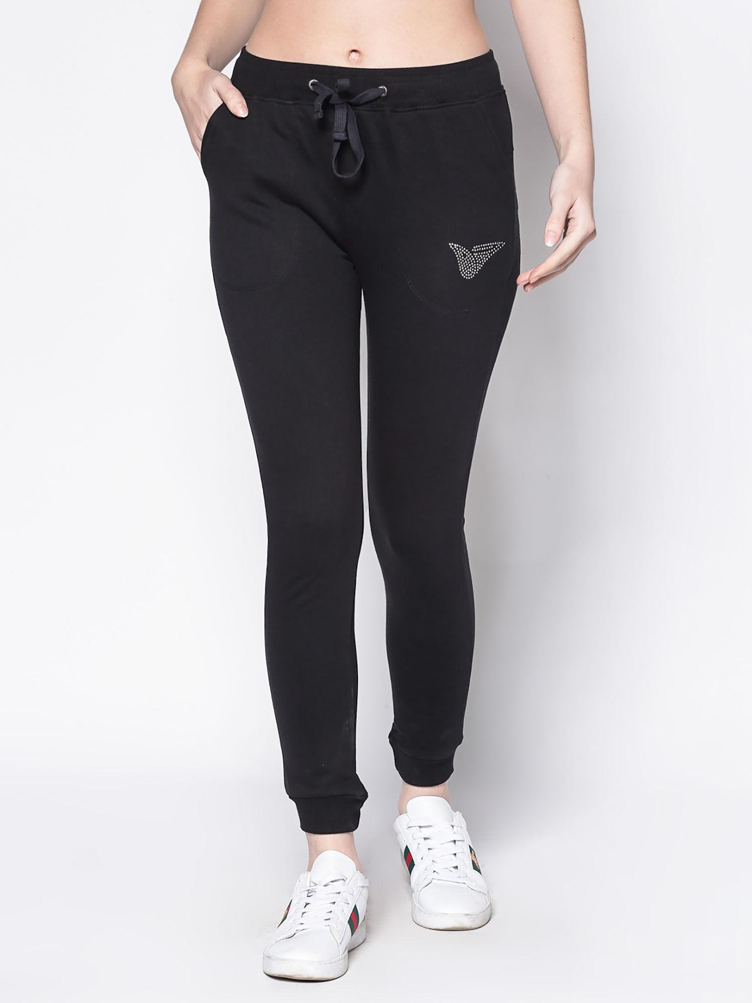 black solid trackpant