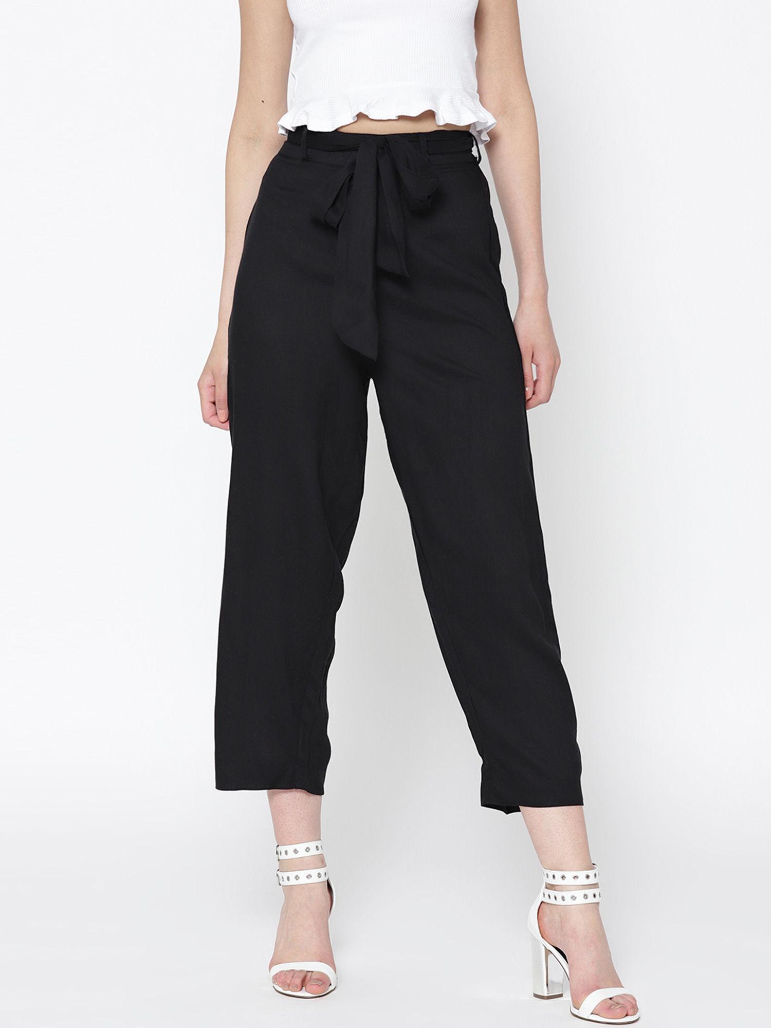 black solid trouser