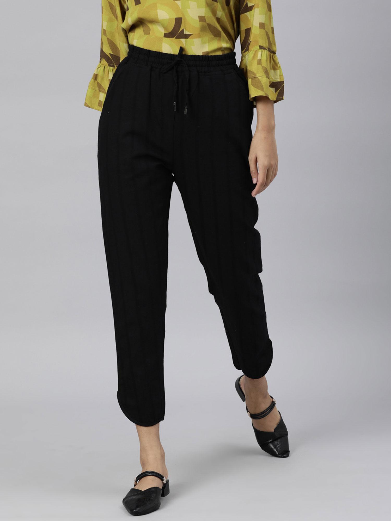 black solid trousers