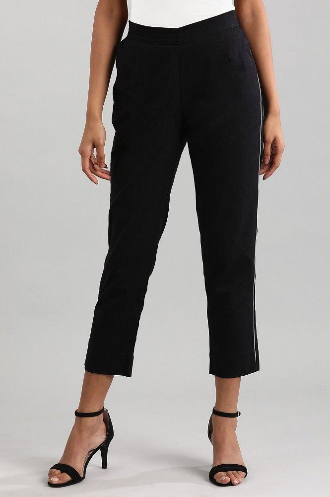 black solid trousers