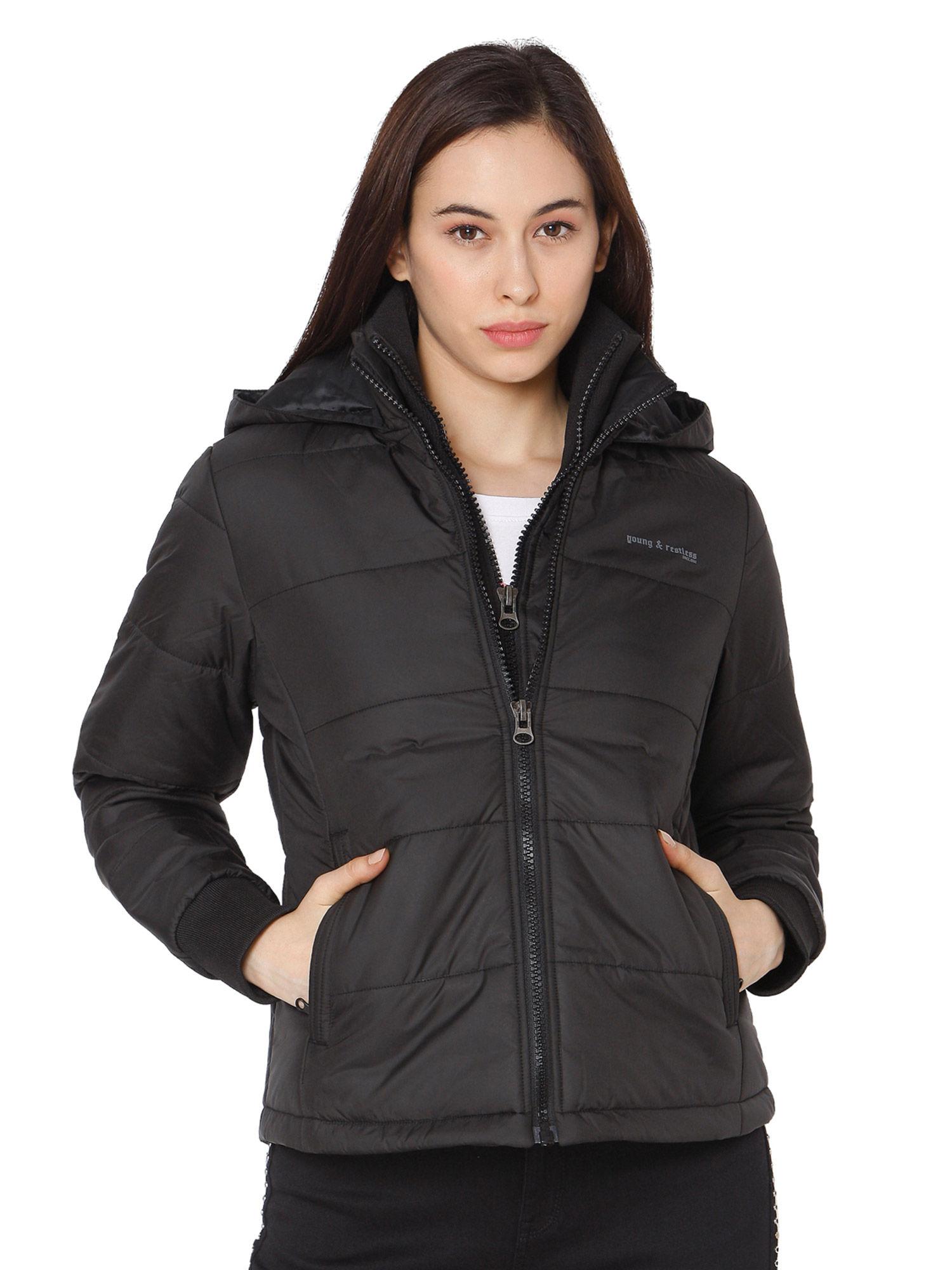 black solid women jackets