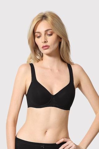 black solid women regular fit bra