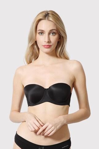 black solid women regular fit bra