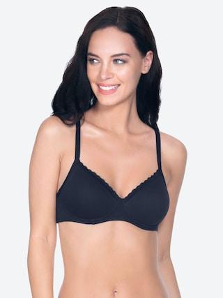 black solid women regular fit bra