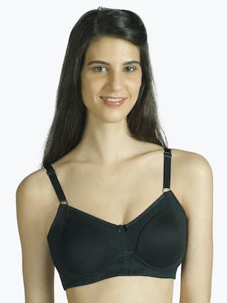 black solid women regular fit bra