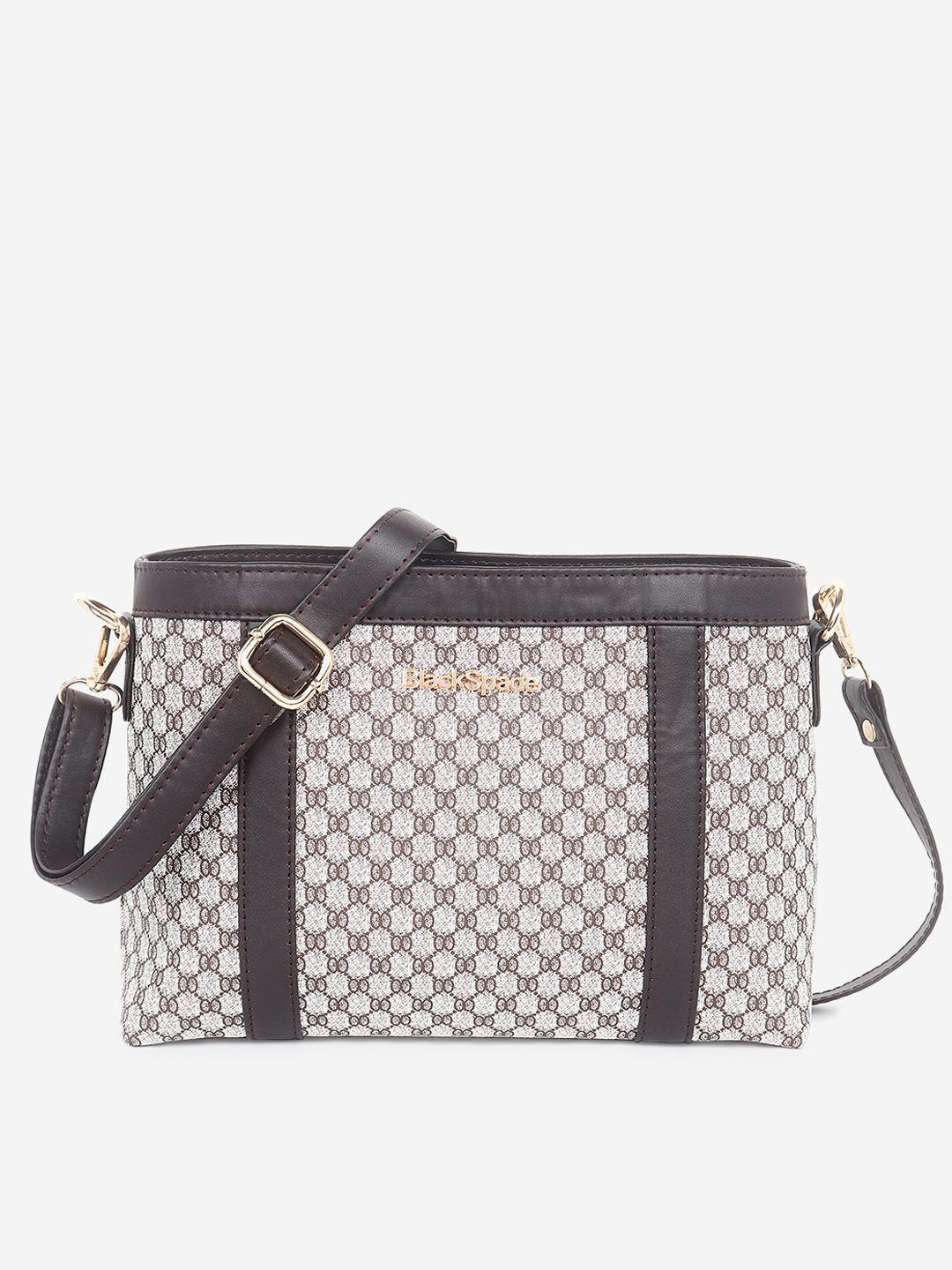 black spade  checked structured sling bag