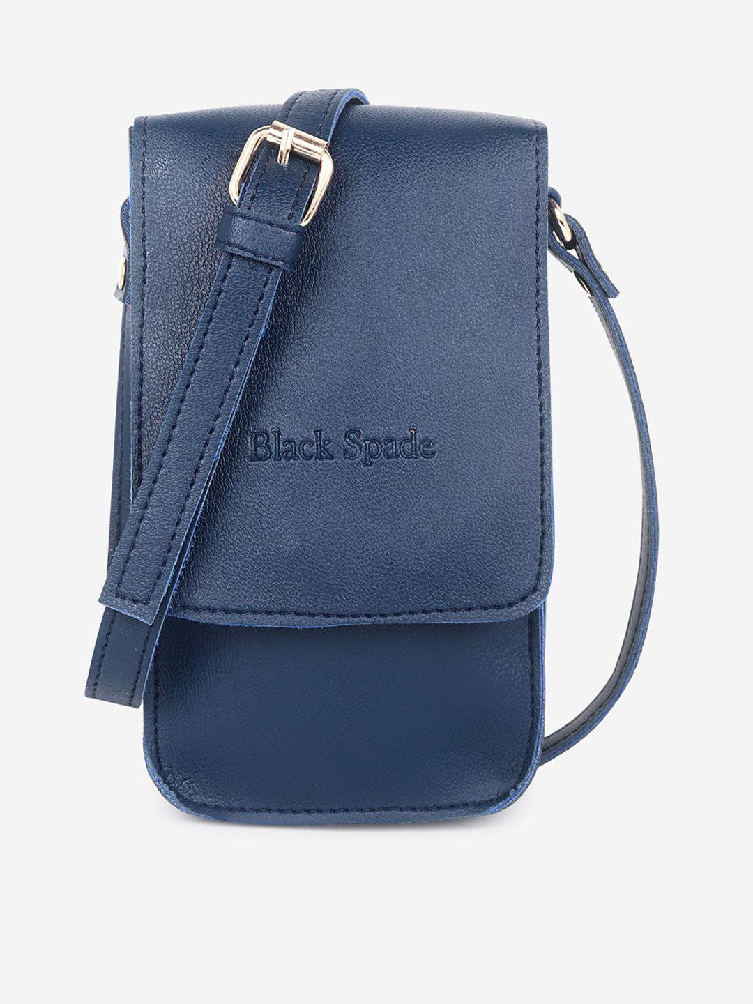 black spade blue pu bucket sling bag