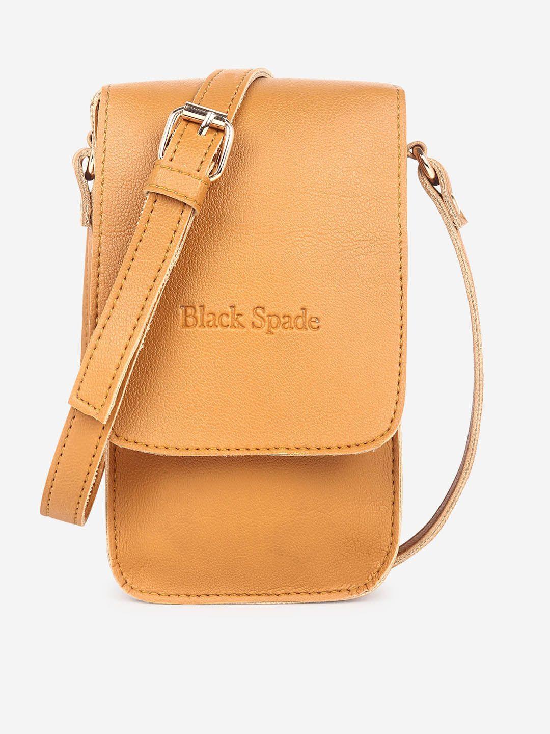 black spade mustard structured sling bag