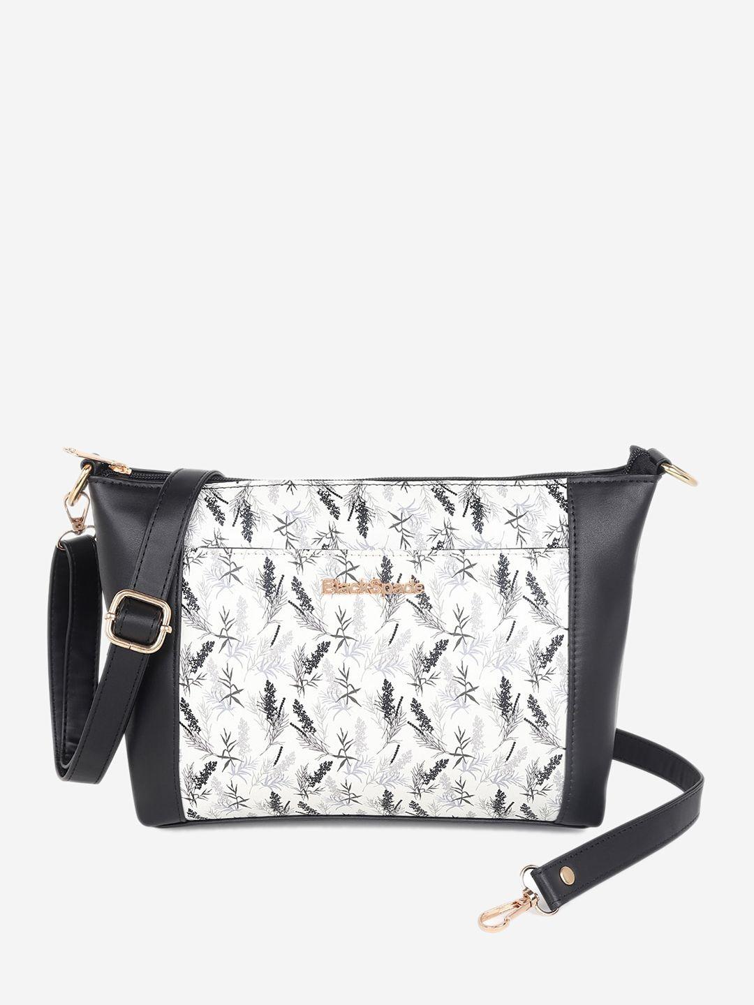 black spade women printed structured sling bag