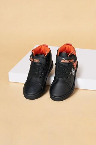 black spiderman hi-top casual boys character shoes