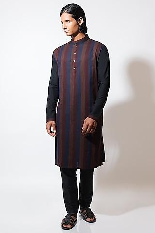 black spun cotton kurta set