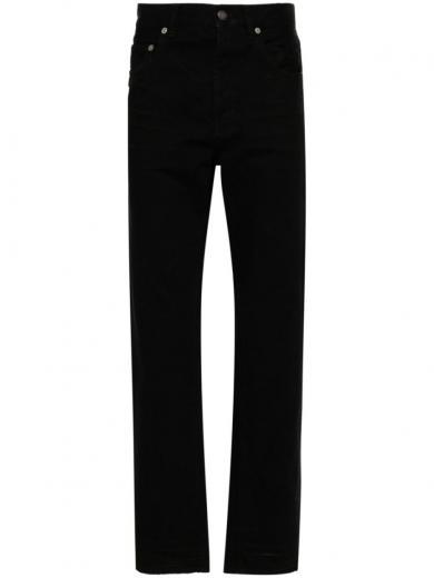 black straight baggy denim trousers