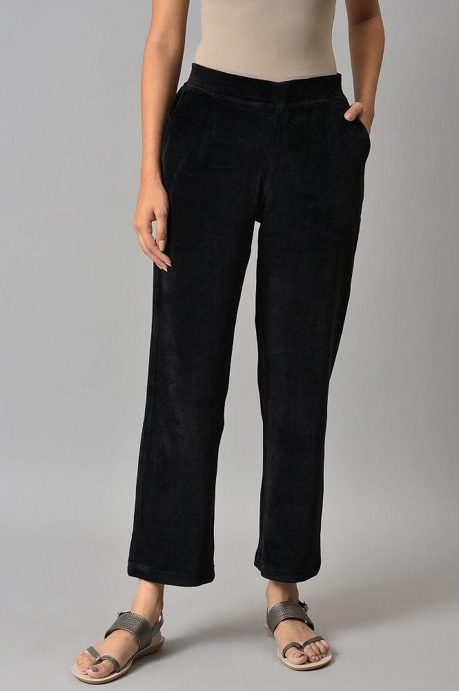 black straight winter trousers