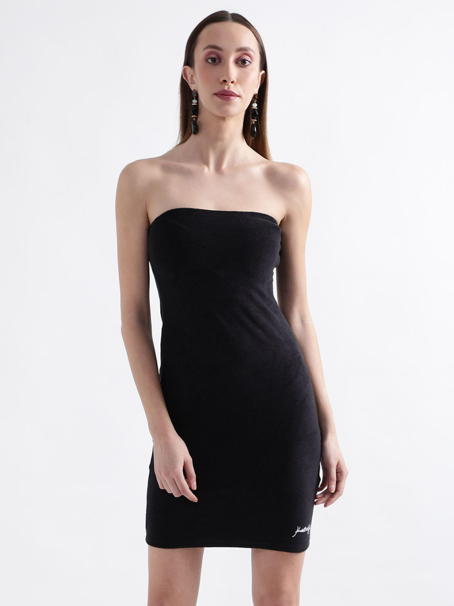 black strapless dress