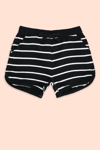 black stripe knee length casual girls regular fit shorts