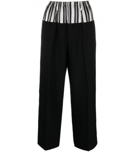 black stripe pattern trousers
