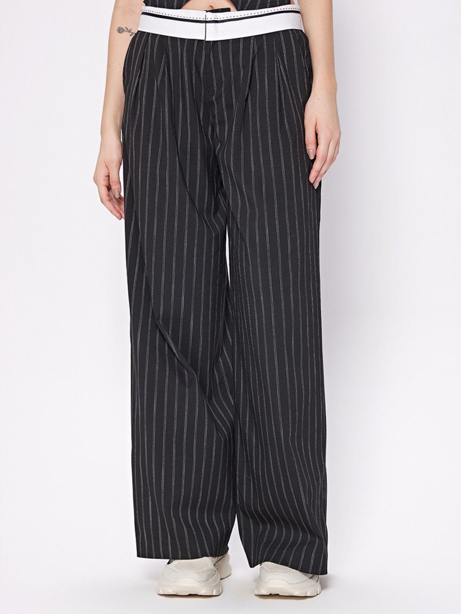 black stripe tailored trouser