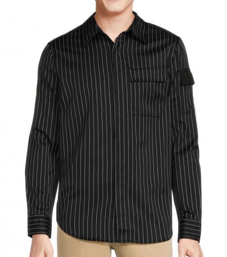 black striped button down shirt