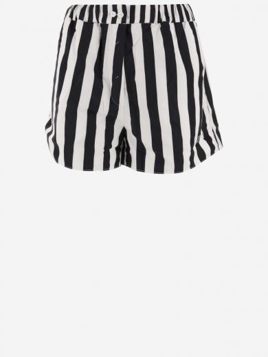 black striped elasticated waistband shorts