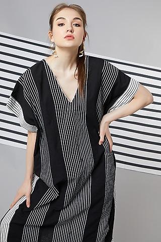 black striped patchwork kaftan set