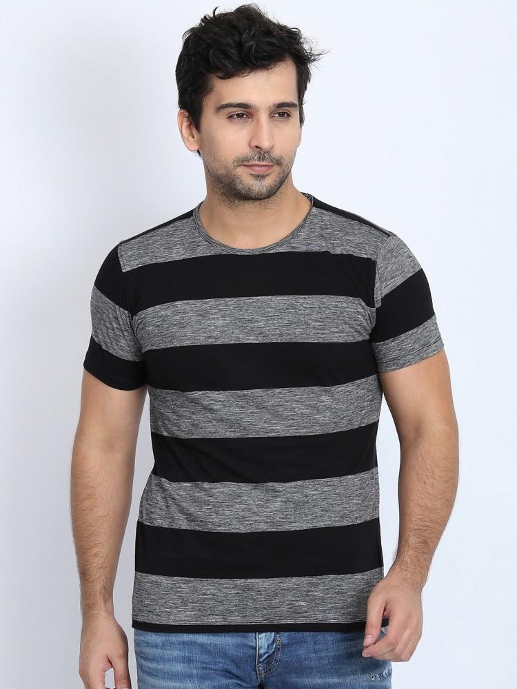 black striped round neck tshirt