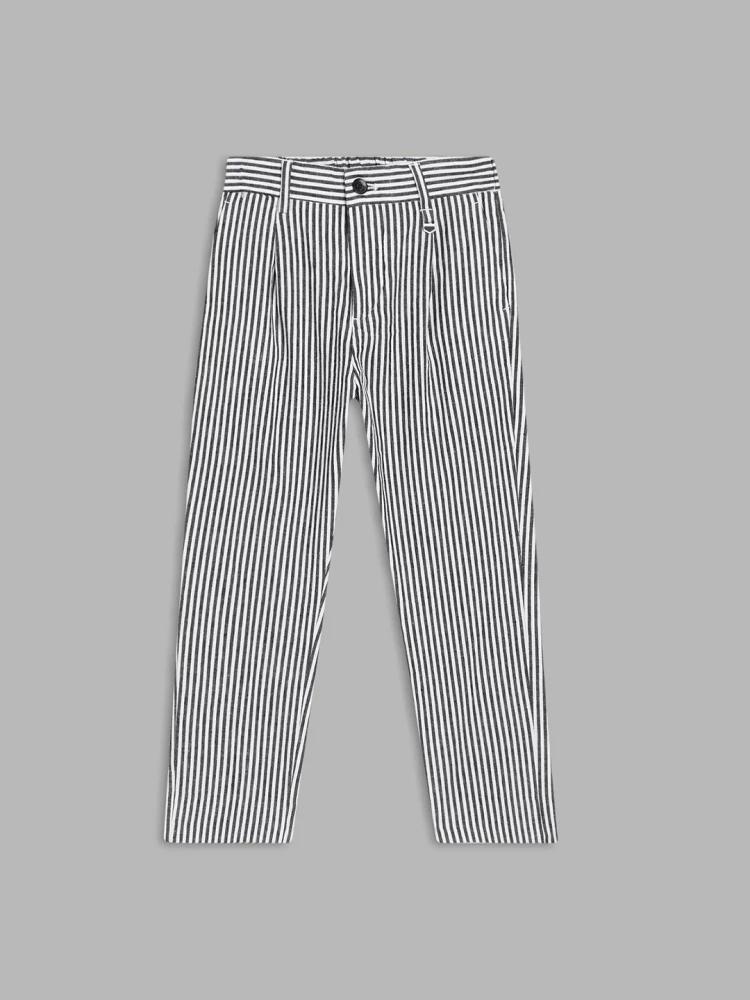 black striped tailored fit trouser