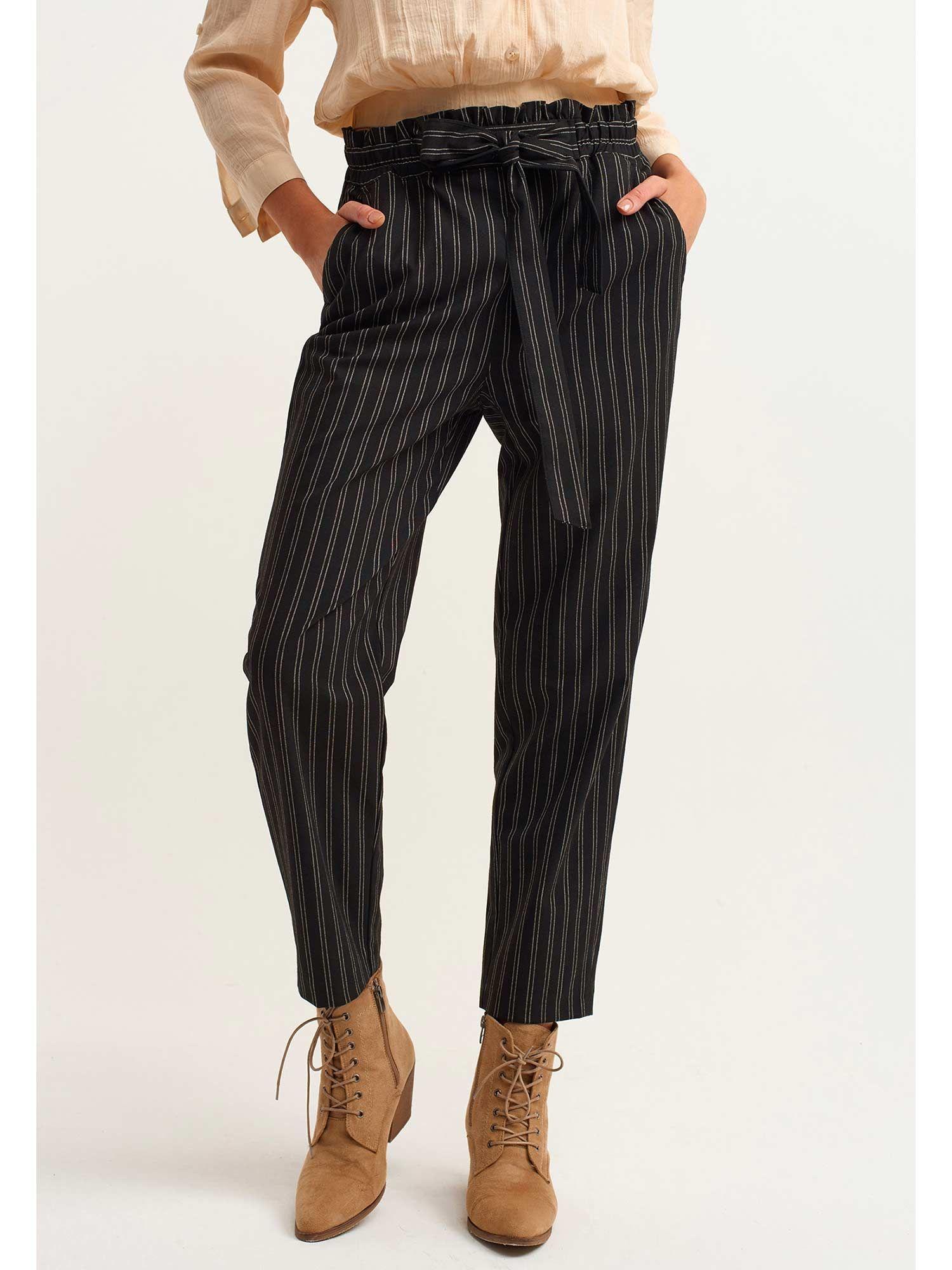 black stripes pants