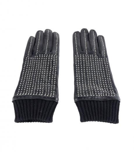 black studded gloves