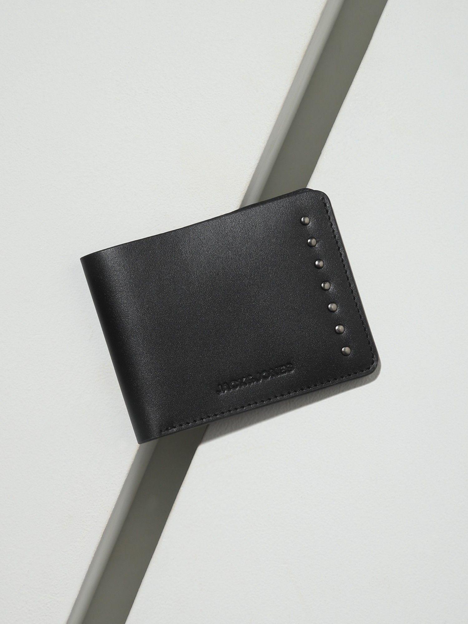 black studded leather wallet