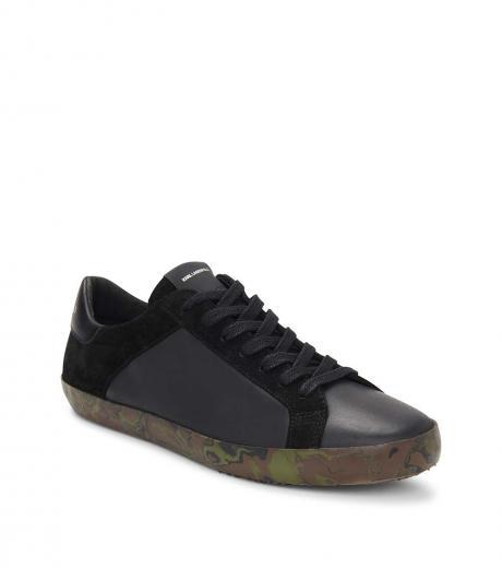 black suede & leather sneaker