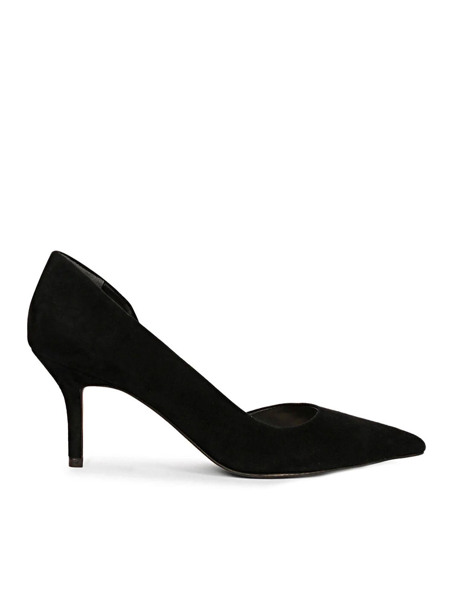 black suede leather pumps