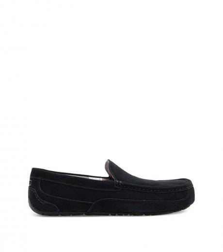 black suede loafers