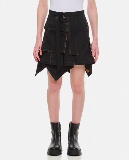 black suiting bonding cotton skirt