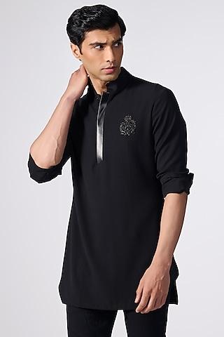 black suiting brushed kurta
