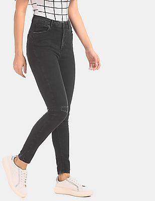 black super skinny fit pushup jeans