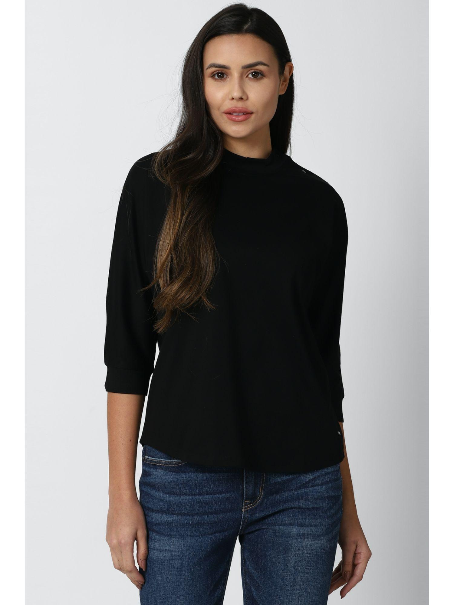 black sweater solid-plain