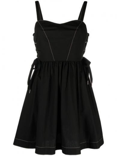 black sweetheart neck dress