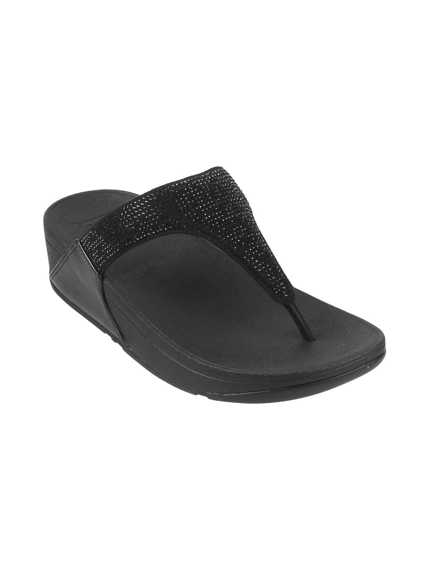 black synthetic women sandals