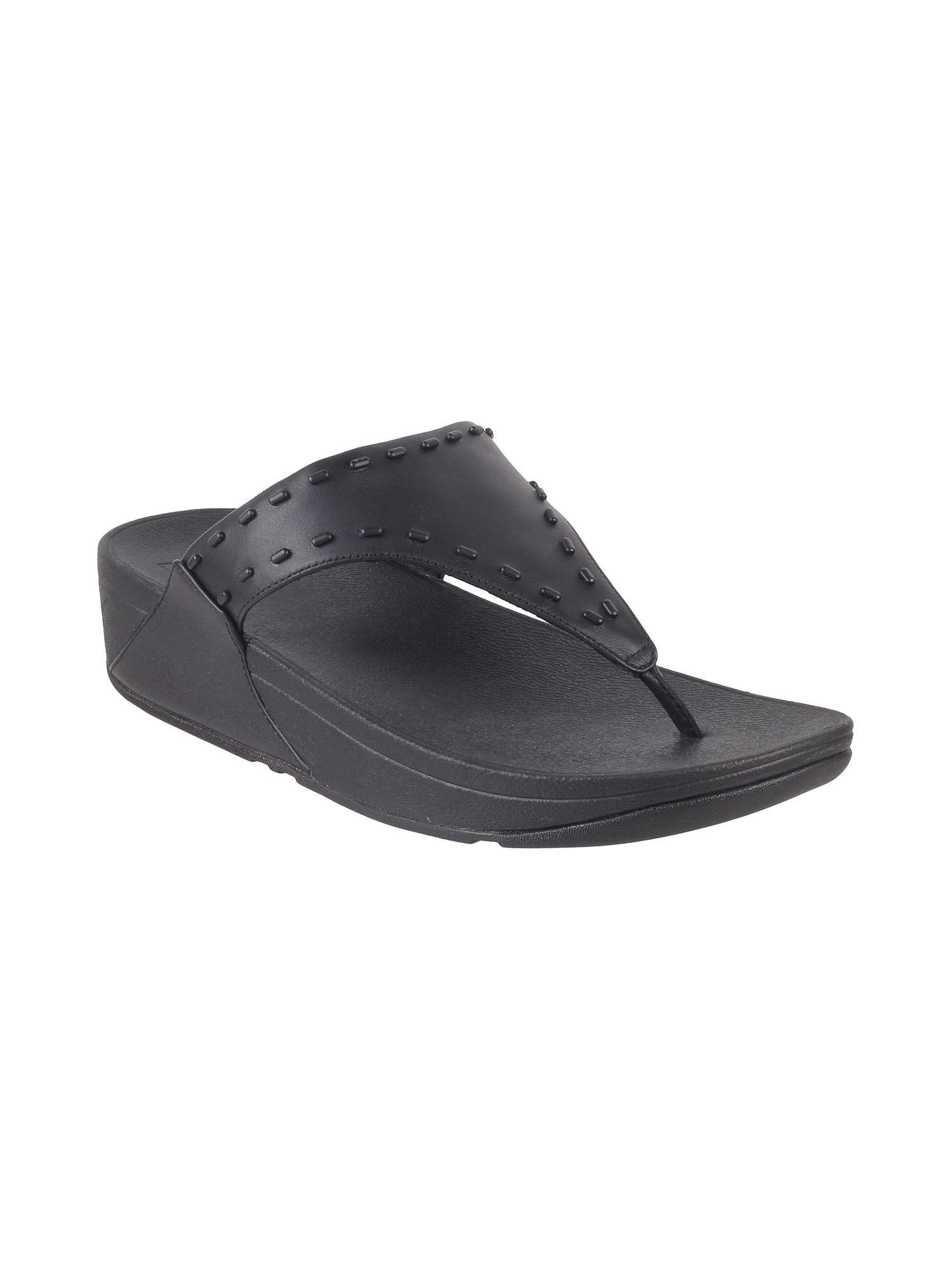 black synthetic women sandals