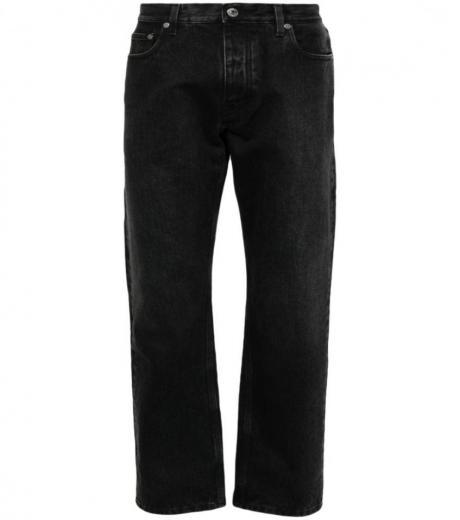 black tapered denim jeans