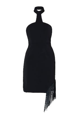 black tassel mini dress