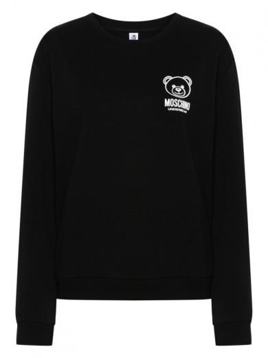 black teddy bear motif sweatshirt