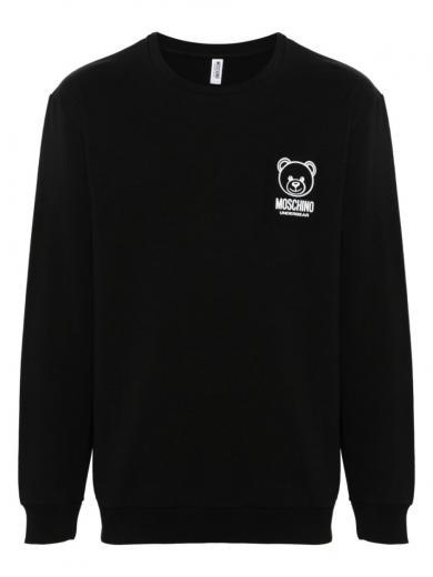 black teddy bear motif sweatshirt