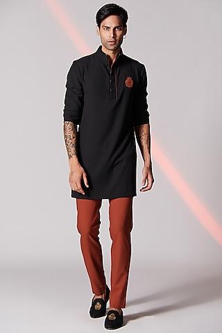 black terylene kurta