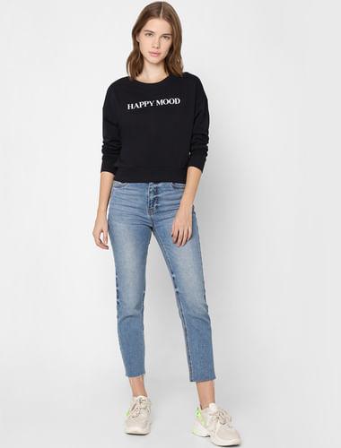 black text print sweatshirt