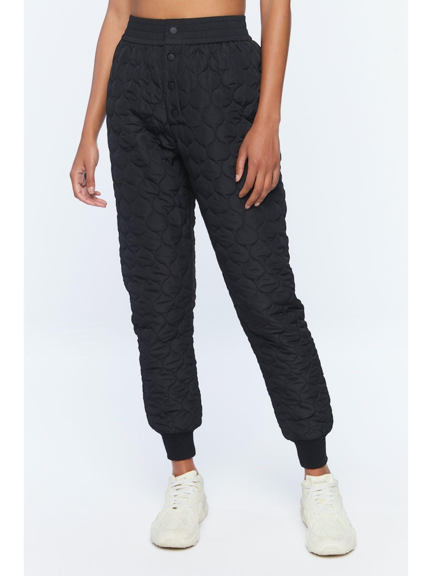 black textured jogger pants