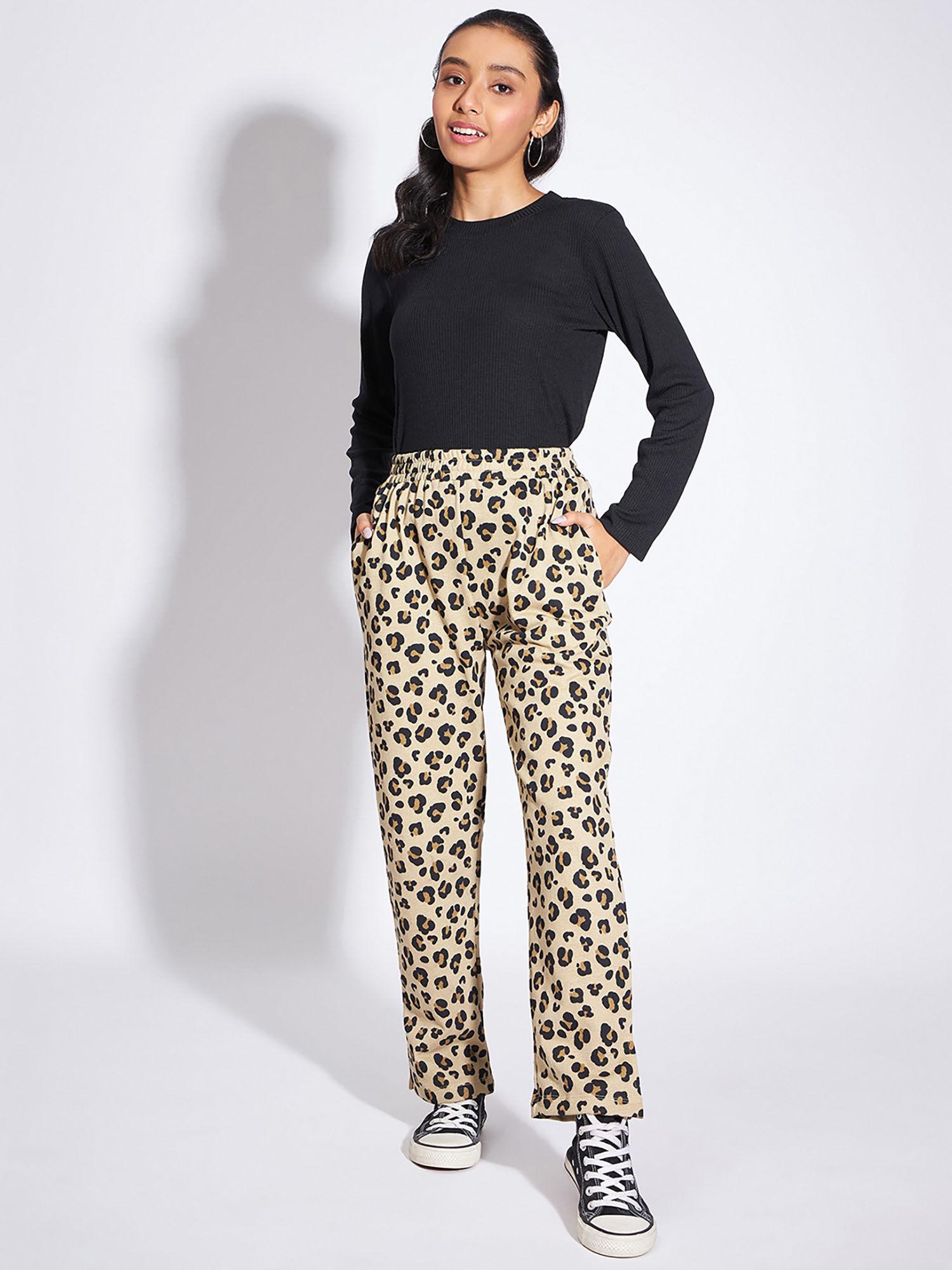 black tiger printed trouser top clothing (set of 2)